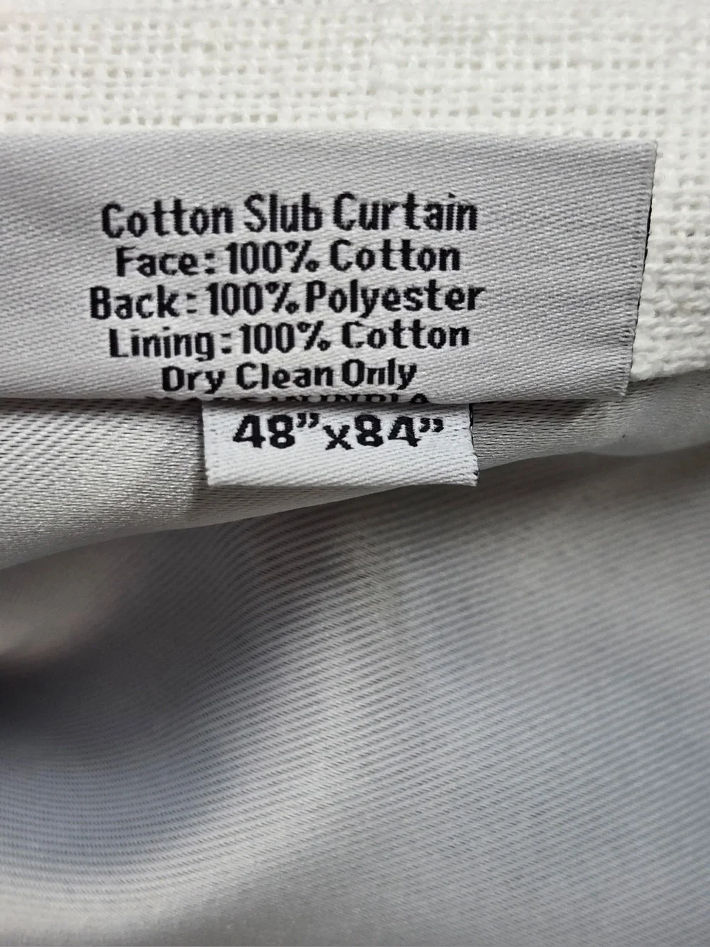 QUINCE Set Of 2 48x84 Cotton Slub Blackout Curtains White 0751